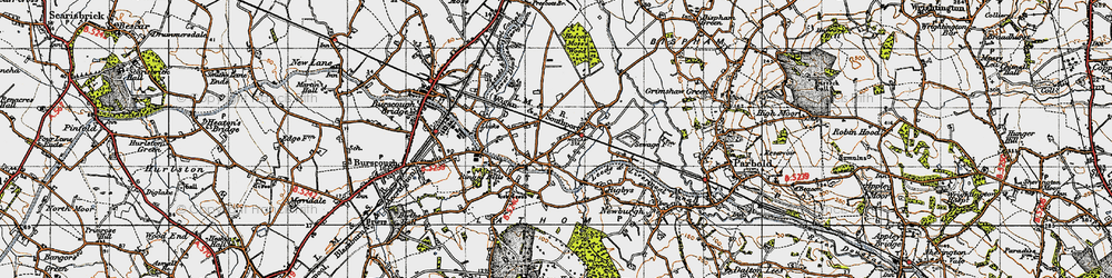 Old map of Hoscar in 1947
