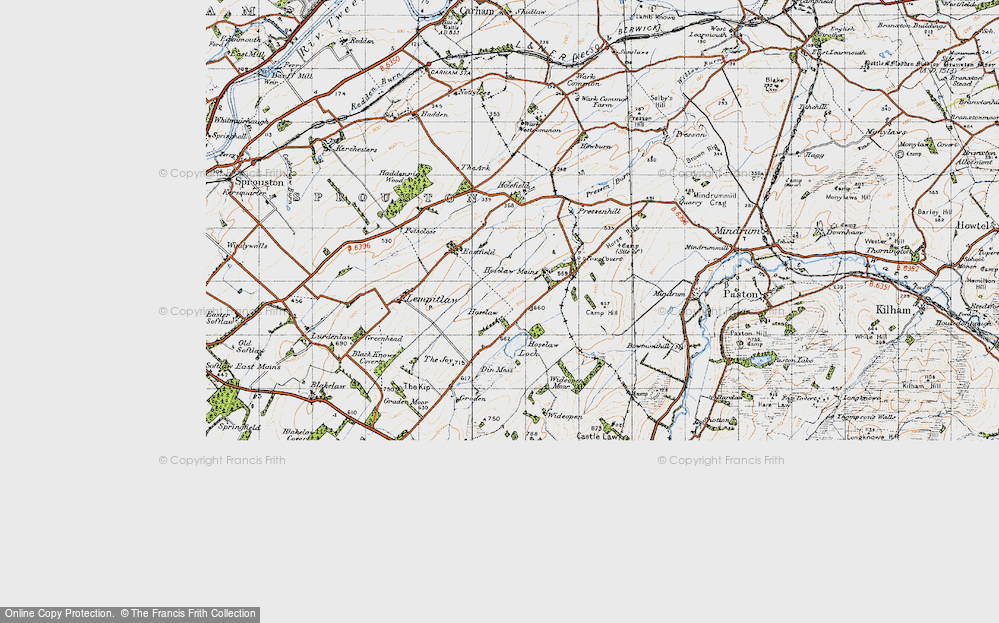 Old Map of Hoselaw, 1947 in 1947