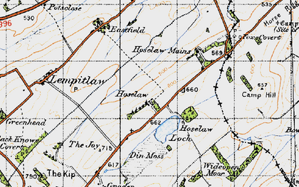 Old map of Hoselaw in 1947