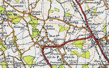 Old map of Hotley Bottom in 1947