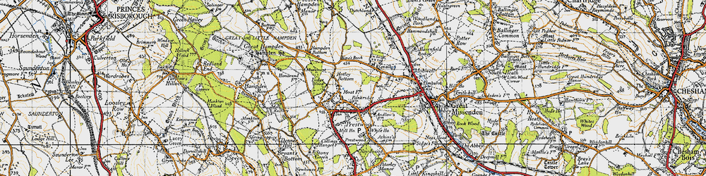 Old map of Hotley Bottom in 1947