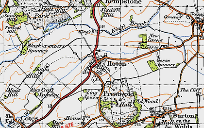 Old map of Hoton in 1946