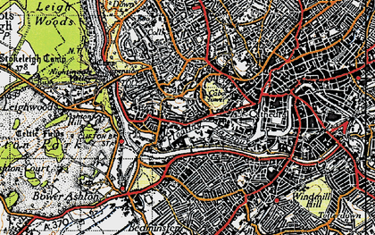 Old map of Hotwells in 1946