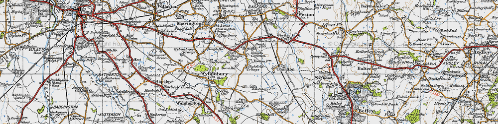 Old map of Hough in 1946