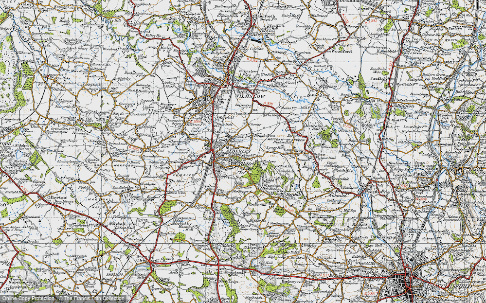 Old Map of Historic Map covering Brynlow in 1947