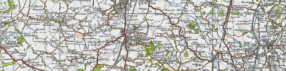 Old map of Hough in 1947