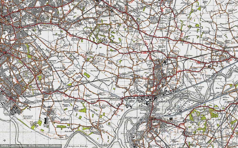 Old Map of Hough Green, 1947 in 1947
