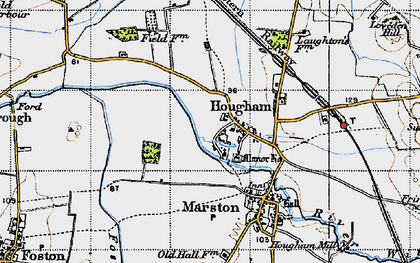Old map of Hougham in 1946