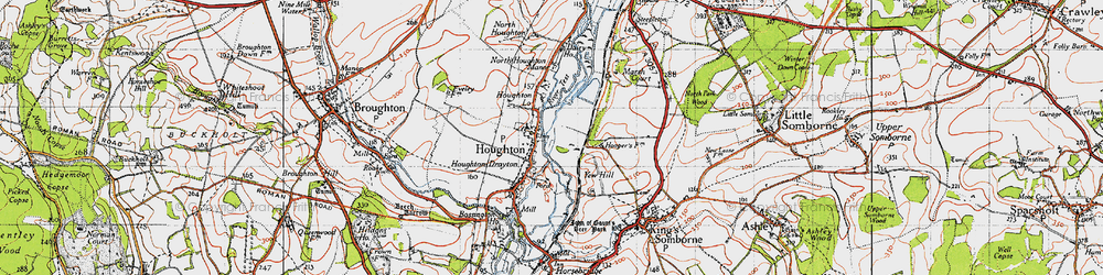 Old map of Houghton in 1945