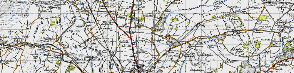 Old map of Houghton in 1947