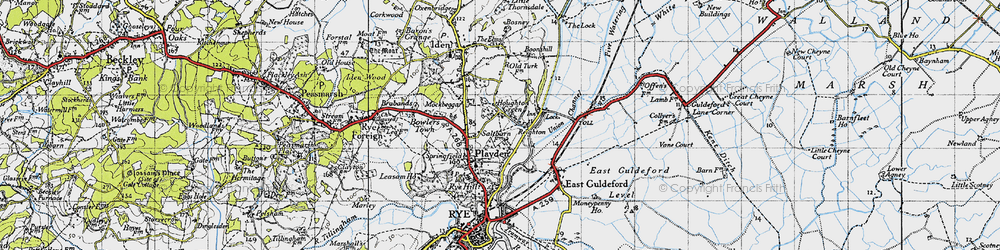 Old map of Houghton Green in 1940