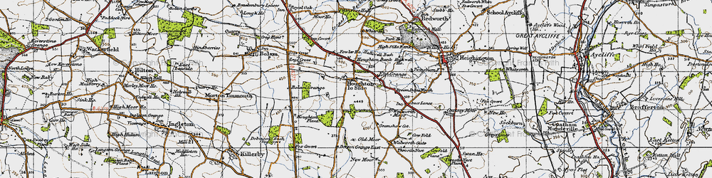 Old map of Broom Dykes North in 1947