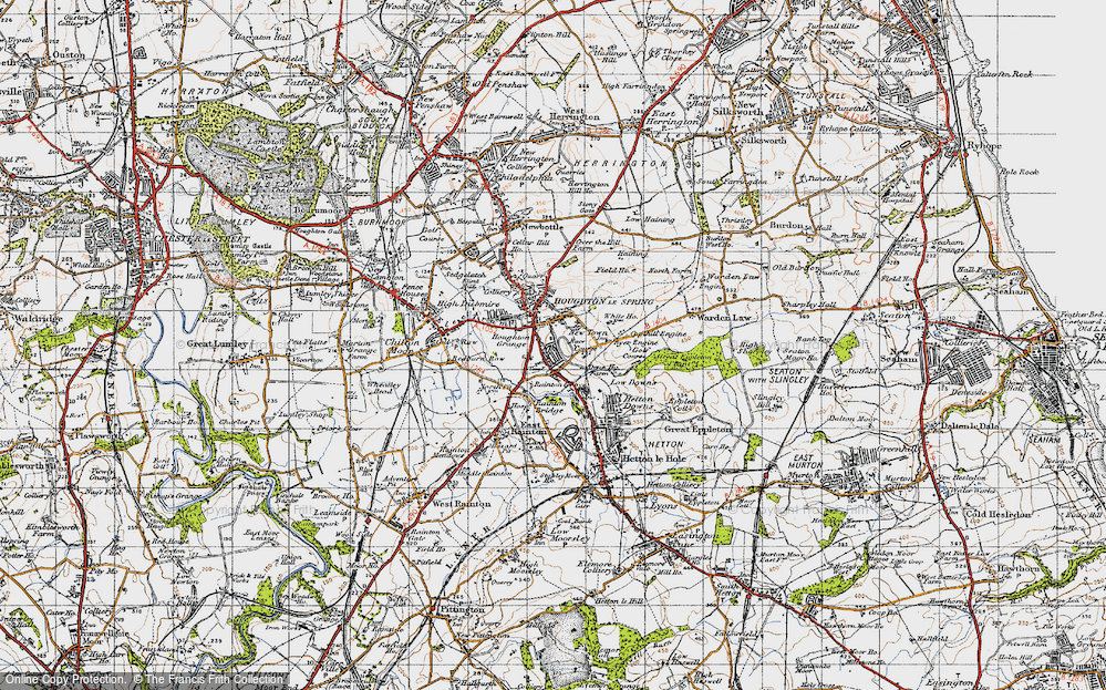 Old Map of Houghton-Le-Spring, 1947 in 1947