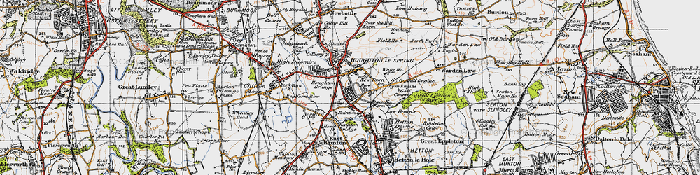 Old map of Houghton-Le-Spring in 1947