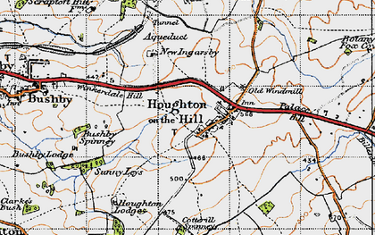 Old map of Houghton on the Hill in 1946