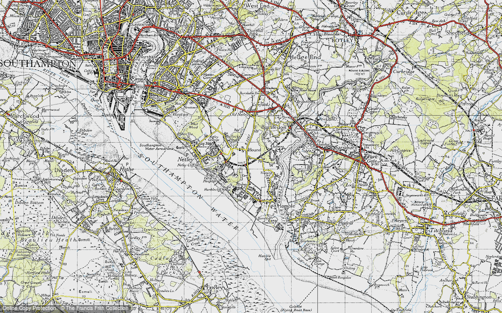 Old Map of Hound, 1945 in 1945