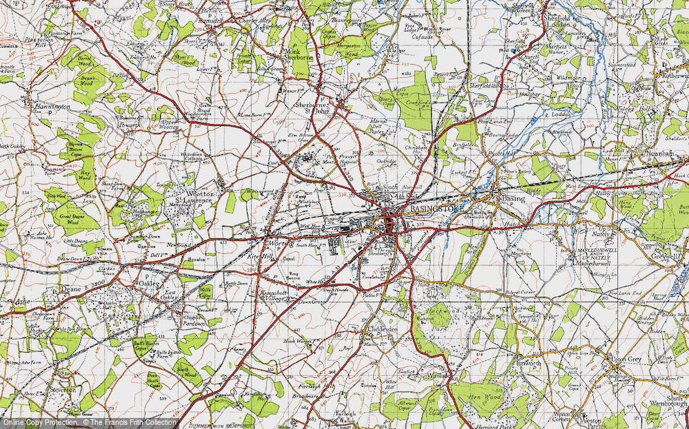 Old Map of Houndmills, 1945 in 1945