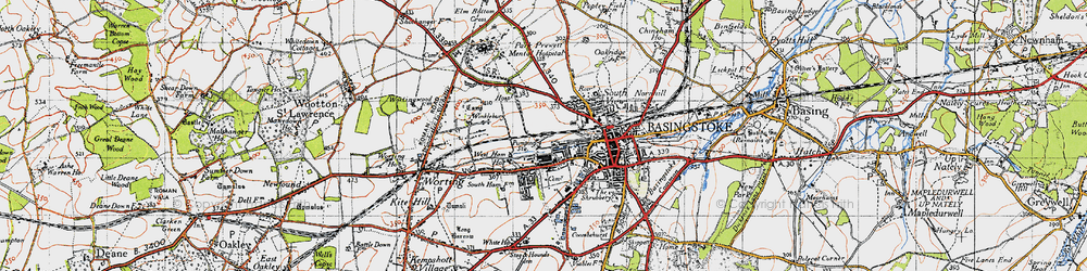 Old map of Houndmills in 1945
