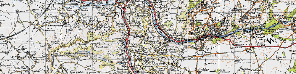 Old map of Houndscroft in 1946