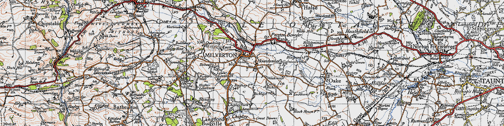 Old map of Bickley Cotts in 1946
