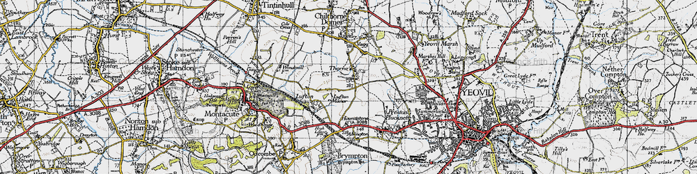 Old map of Houndstone in 1945
