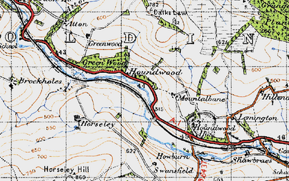 Old map of Brockholes in 1947