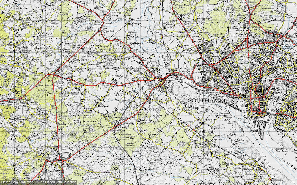 Old Map of Hounsdown, 1945 in 1945