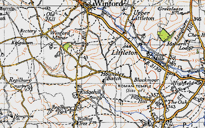 Old map of Hounsley Batch in 1946