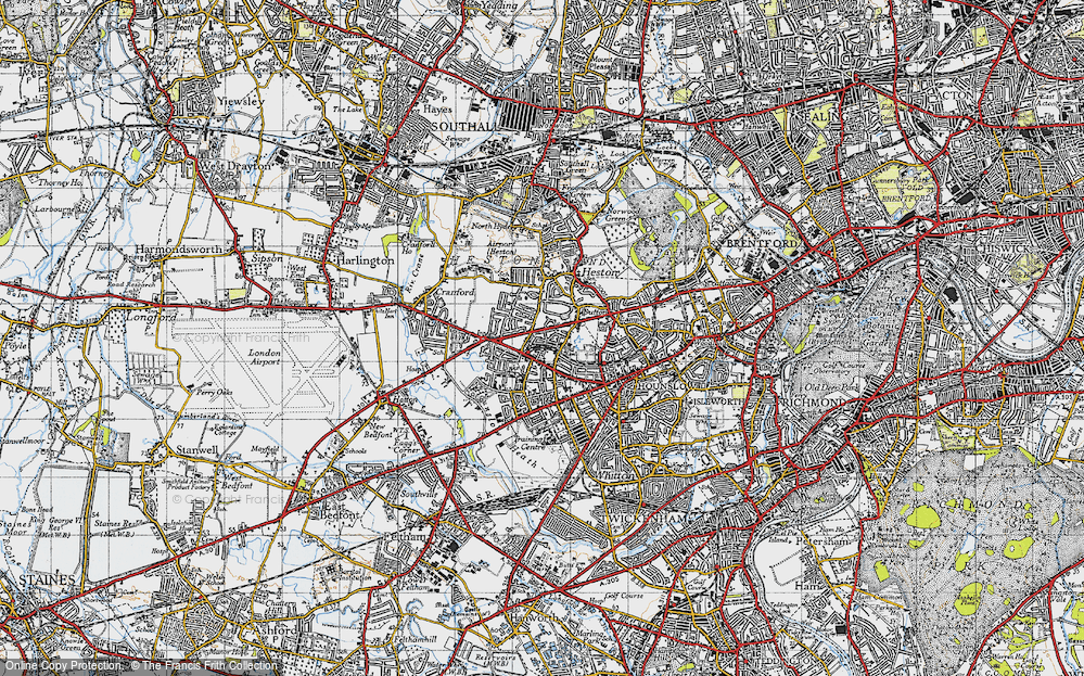 Old Map of Hounslow West, 1945 in 1945