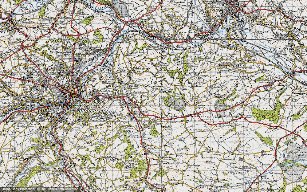 Old Map of Houses Hill, 1947 in 1947