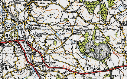 Old map of Houses Hill in 1947