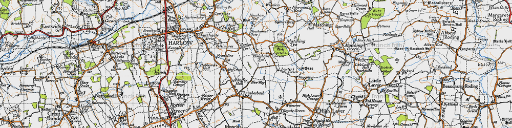 Old map of Housham Tye in 1946
