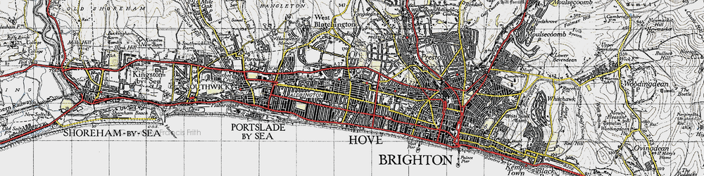 Old map of Hove in 1940