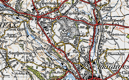 Old map of Hove Edge in 1947