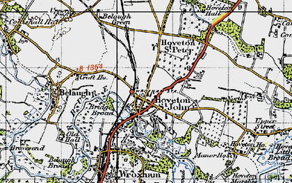 Old map of Hoveton in 1945