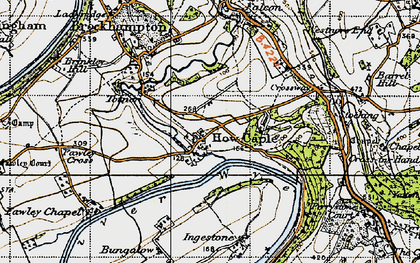Old map of How Caple in 1947