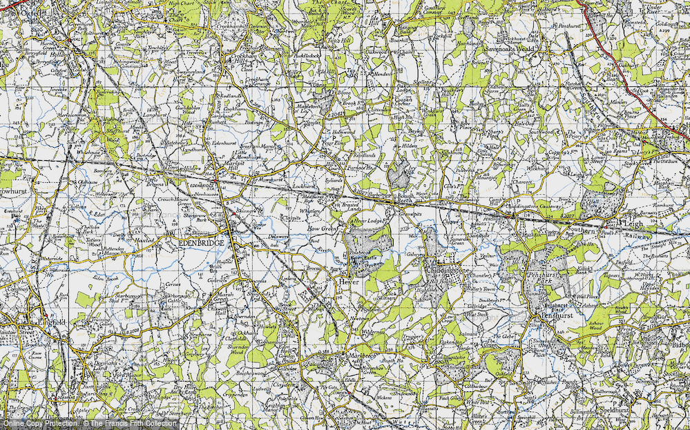 Old Map of Historic Map covering Brasted Lands in 1946