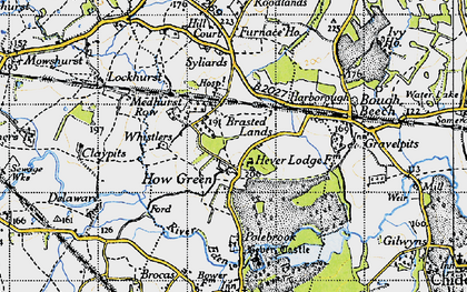 Old map of Brasted Lands in 1946