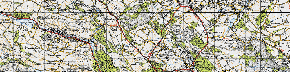 Old map of Howbrook in 1947
