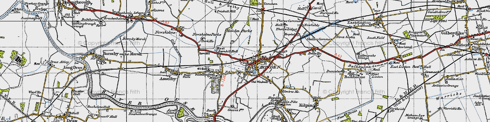 Old map of Howden in 1947