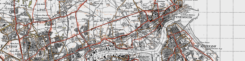 Old map of Howdon in 1947