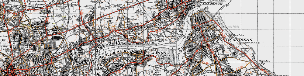Old map of Howdon Pans in 1947