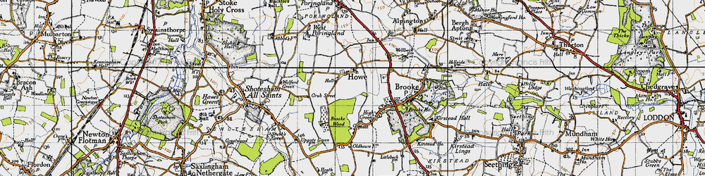 Old map of Brooke Wood in 1946