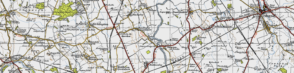 Old map of Howe in 1947