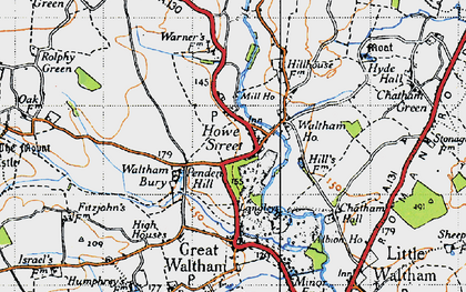 Old map of Howe Street in 1945