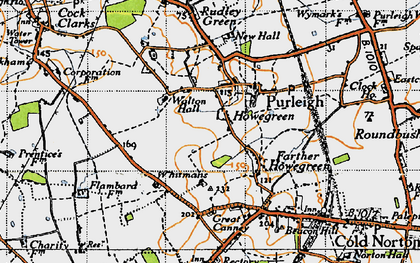 Old map of Howegreen in 1945