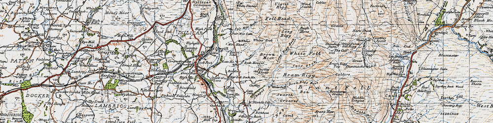 Old map of Bram Rigg Top in 1947
