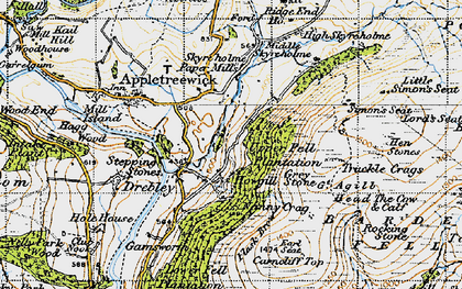 Old map of Agill Ho in 1947