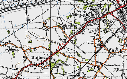 Old map of Howick Cross in 1947