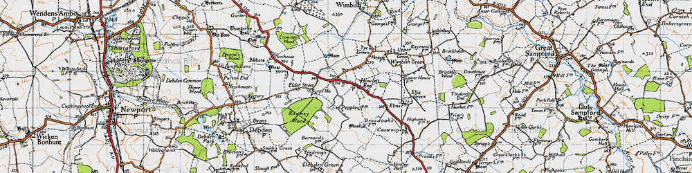 Old map of Broadoaks Manor in 1946